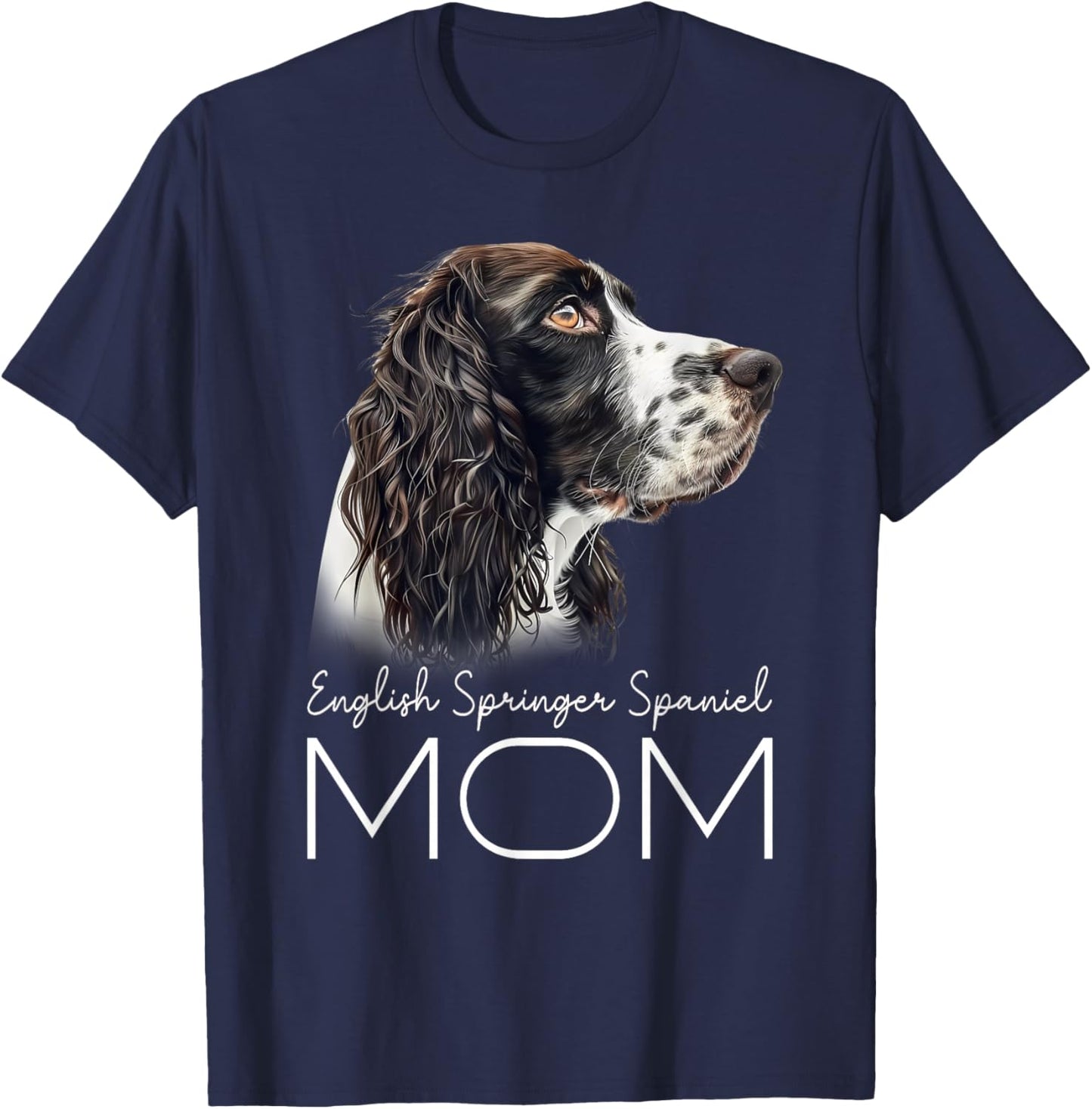 English Springer Spaniel Mom T-Shirt - T-Shirt | Navy