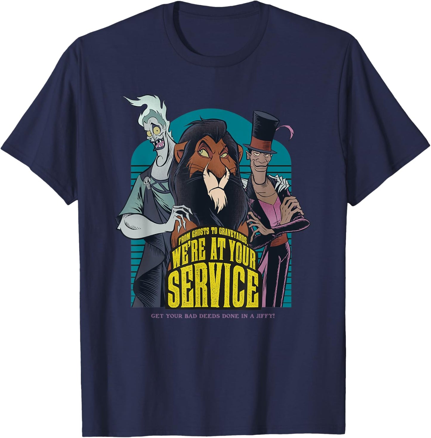 Villains Scar Hades Doctor Facilier Poster , Black, S T-Shirt - T-Shirt | Navy