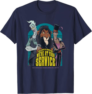 Villains Scar Hades Doctor Facilier Poster , Black, S T-Shirt - T-Shirt | Navy