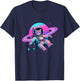 Galaxy Space Cat Astronaut with Planet Rings T-Shirt - T-Shirt | Navy