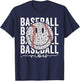 Funny Leopard Baseball Vibes Game Day Softball Life Mom T-Shirt - T-Shirt | Navy