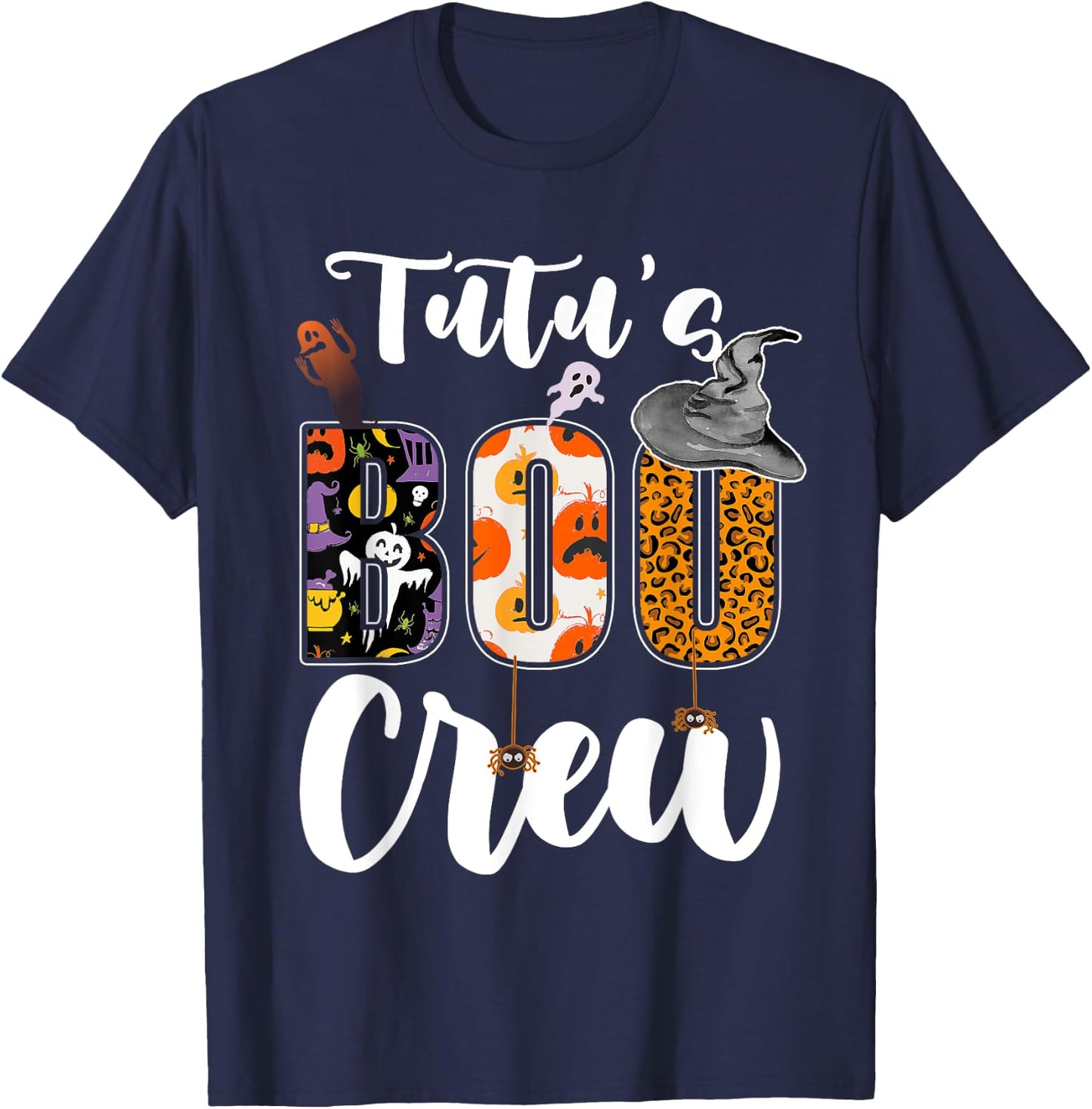 Tutu's Boo Crew Halloween Grandma Grandkids Matching T-Shirt - T-Shirt | Navy