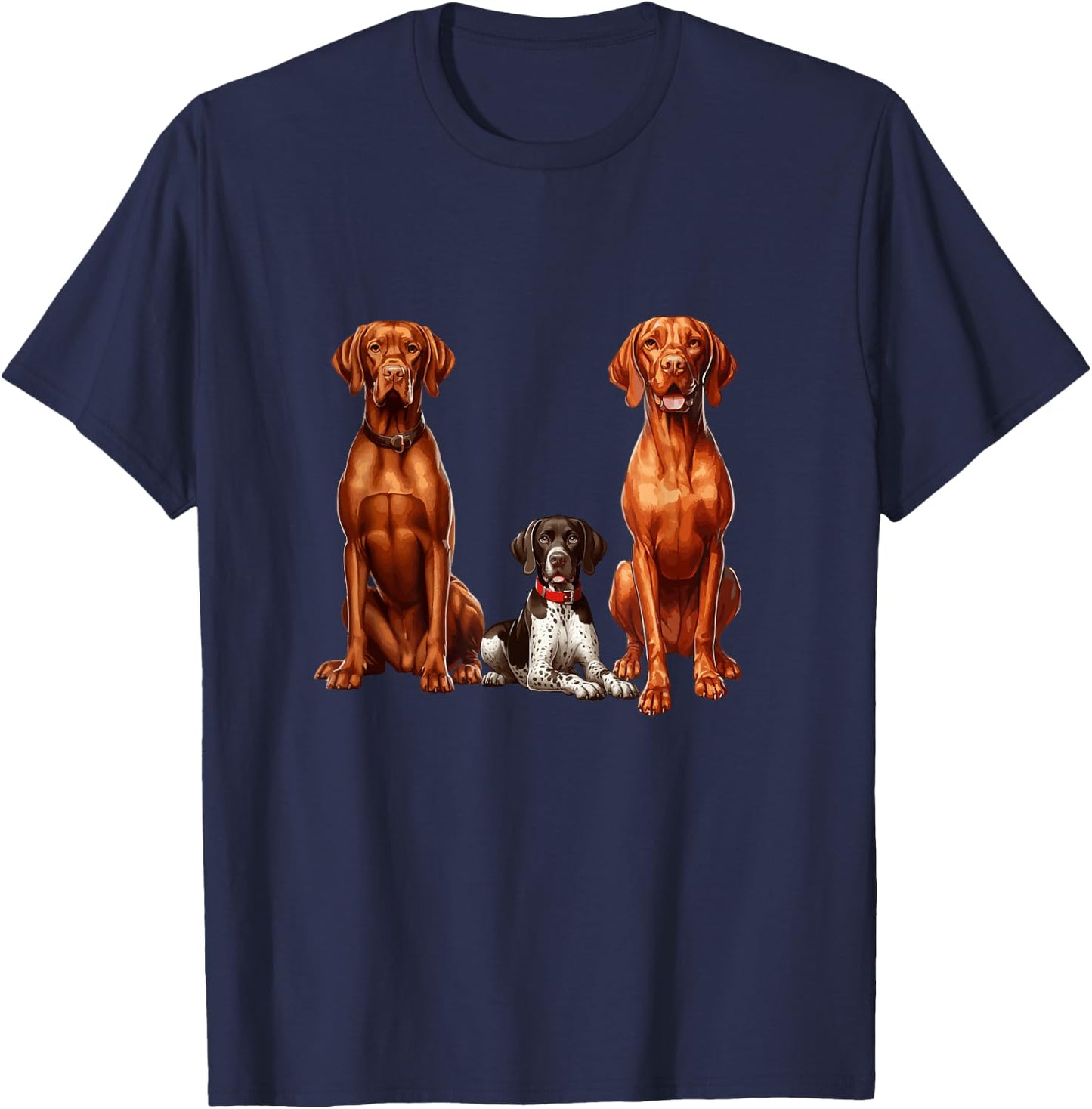 Vizsla and German Shorthaired Pointer Dogs & Puppy T-Shirt - T-Shirt | Navy