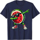 Dabbing Watermelon Funny Melons with Fruit Motif , black T-Shirt - T-Shirt | Navy