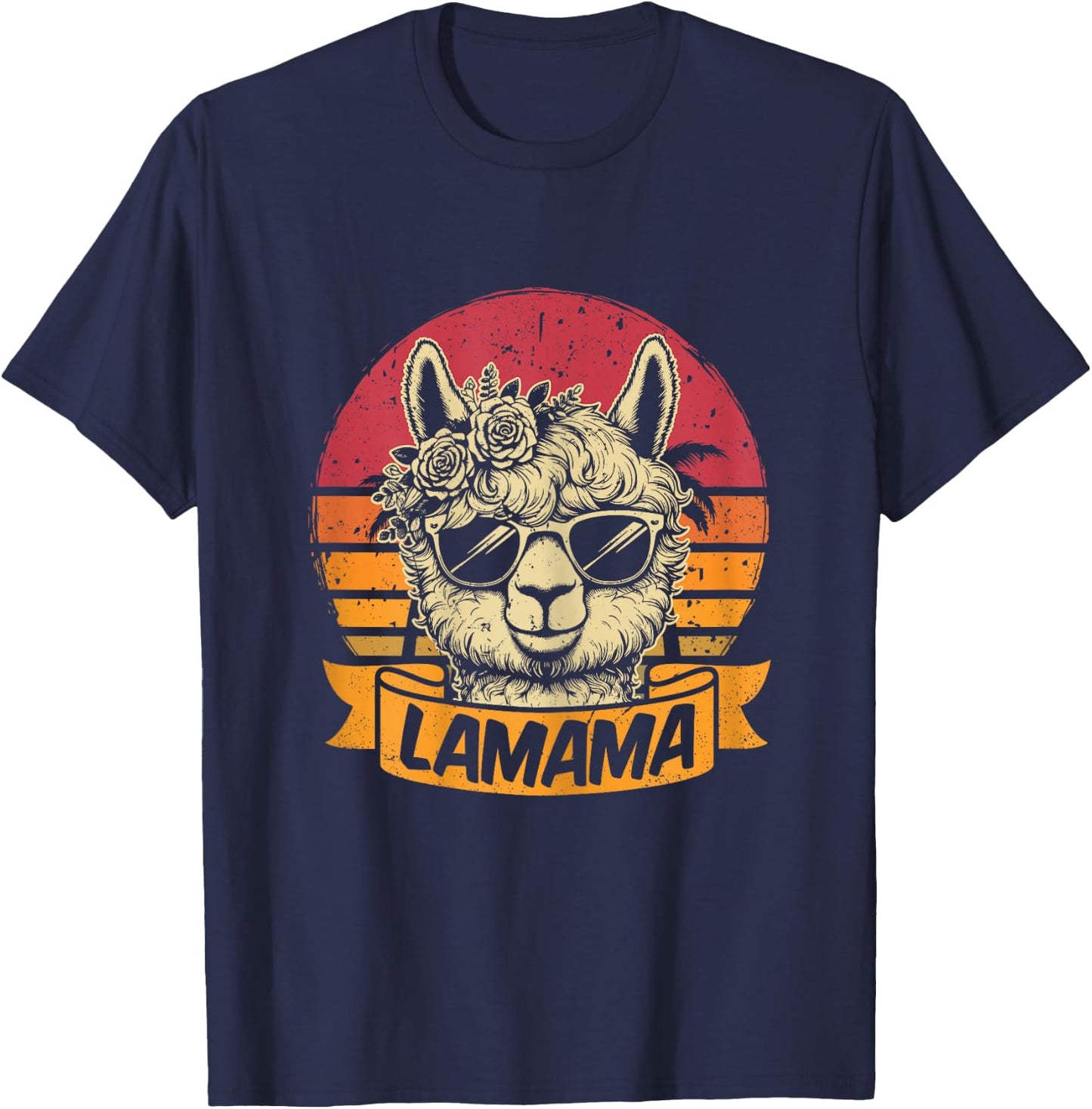 Lamama Süßes Mama Lama Fan Liebhaber Frischgebackene Mutter T-Shirt - T-Shirt | Navy