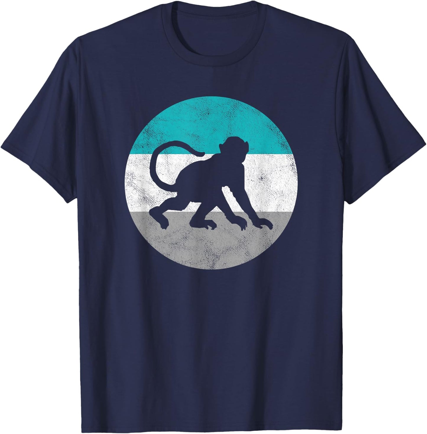 Monkey Retro Gift Women Boys & Girls T-Shirt - T-Shirt | Navy
