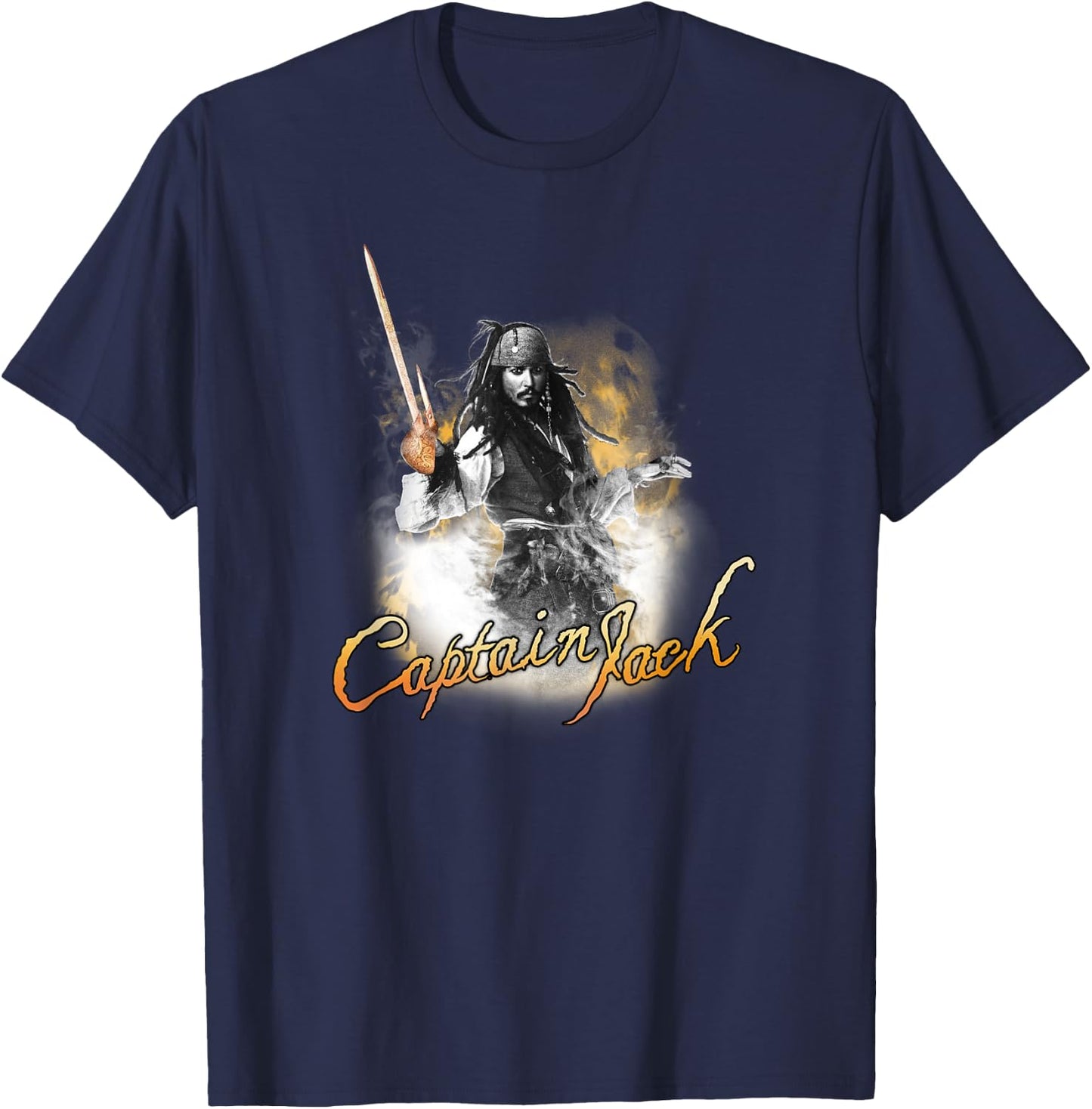 Disney Pirates of the Caribbean Captain Jack Poster T-Shirt - T-Shirt | Navy