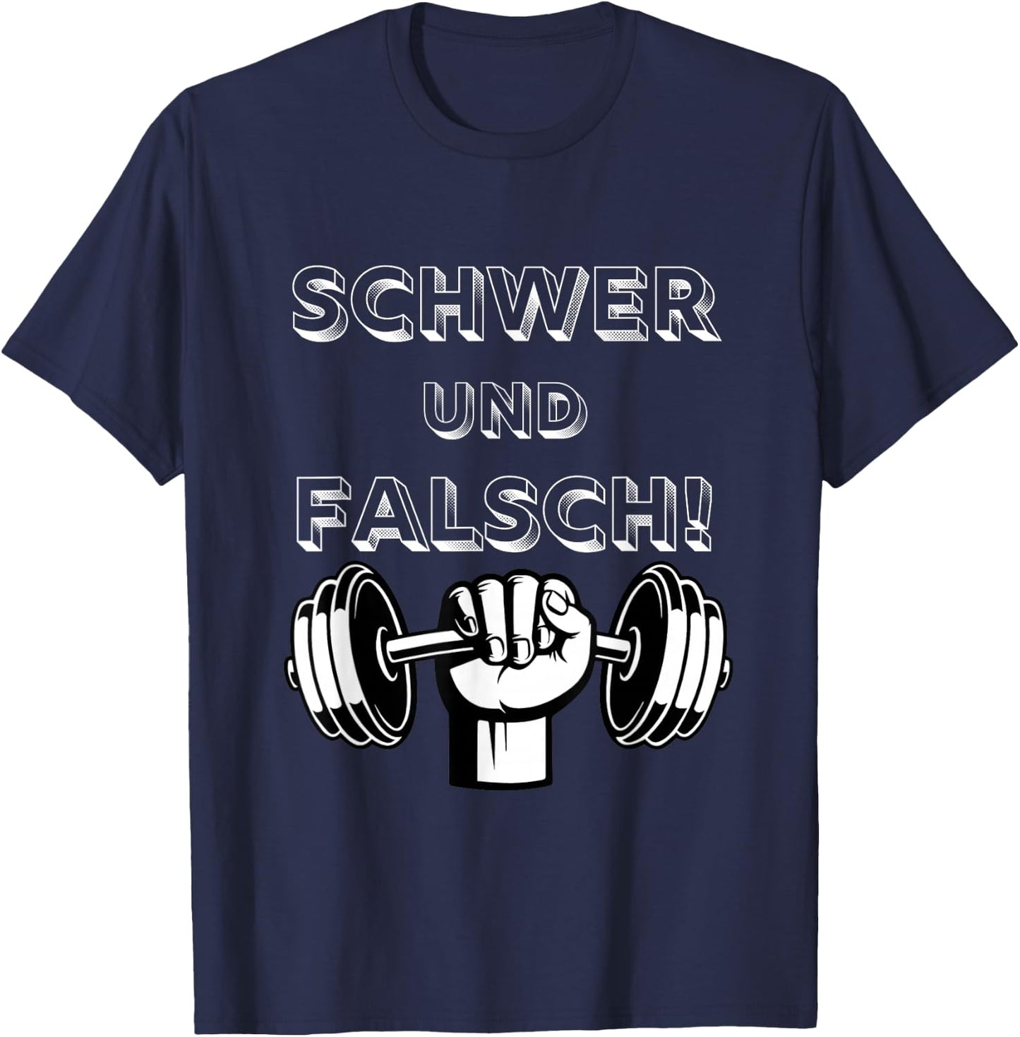 Ruhl with Hard and False Bodybuilding Gym Fitness Studio, black T-Shirt - T-Shirt | Navy