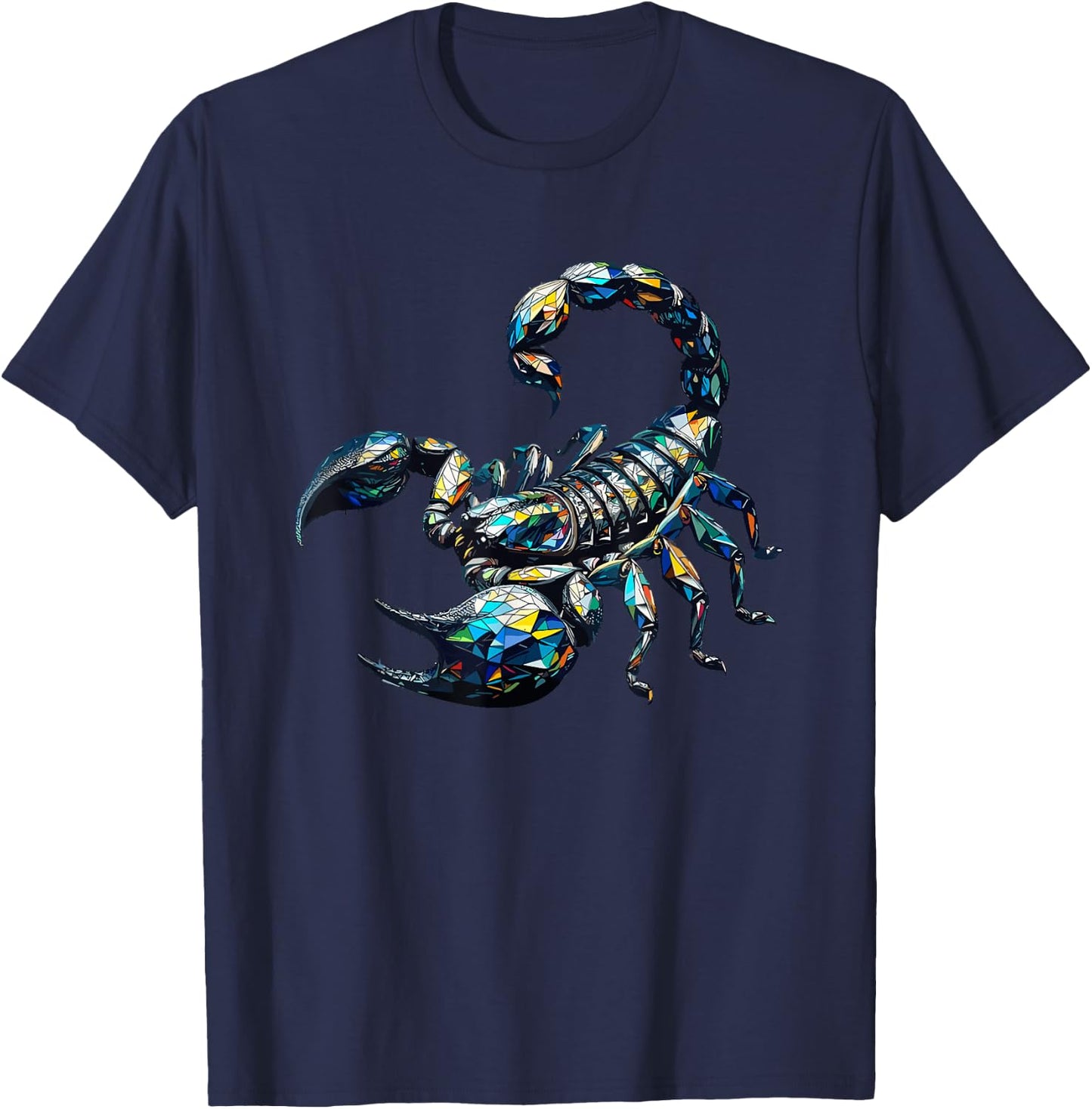 Polygon Art Scorpion Scorpions T-Shirt - T-Shirt | Navy