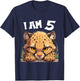 5 Years old 5 birthday Cheetahs Boy Girl Cheetah T-Shirt - T-Shirt | Navy