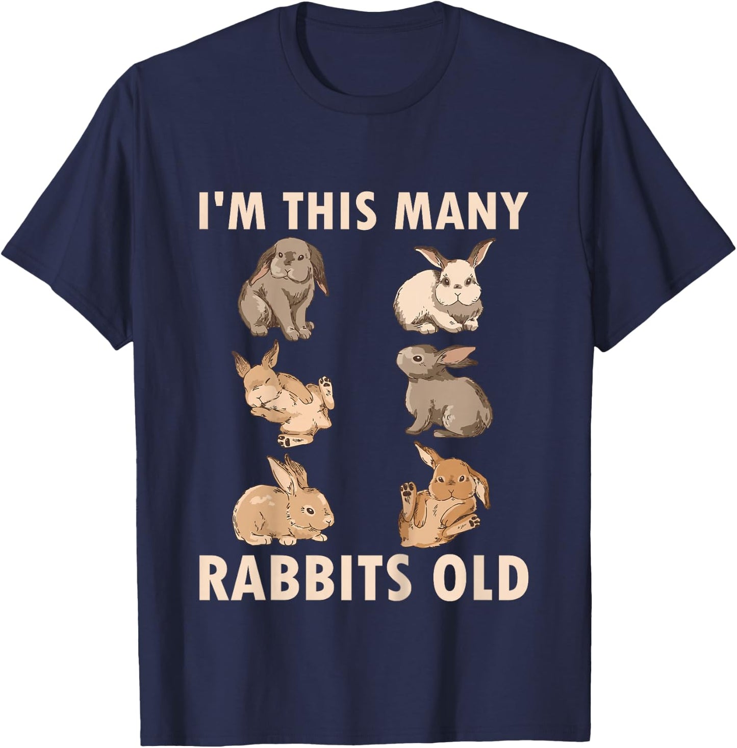Kids 6 Year Old Bunny Rabbits Old 6th Birthday T-Shirt - T-Shirt | Navy