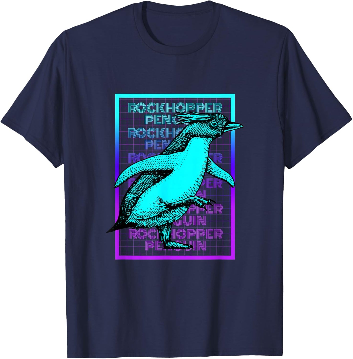 Rockhopper Penguin Vintage Retro Rockhopper Penguin T-Shirt - T-Shirt | Navy