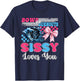 Burnouts or Bows Sissy Loves You Gender Reveal Party T-Shirt - T-Shirt | Navy