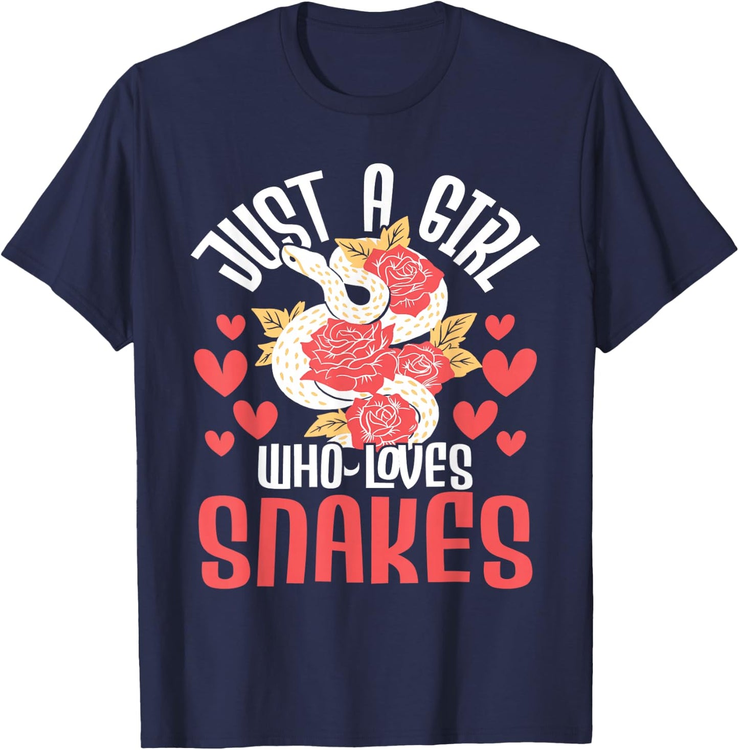 Just A Girl Who Loves Snakes - Zoo Snake Lover Herpetologist T-Shirt - T-Shirt | Navy