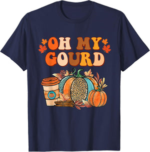 Oh My Gourd Pumpkins Funny Fall Autumn Thanksgiving Day T-Shirt - T-Shirt | Navy