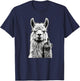 Funny Llama Alpaca Middle Finger Graphic T-Shirt - T-Shirt | Navy