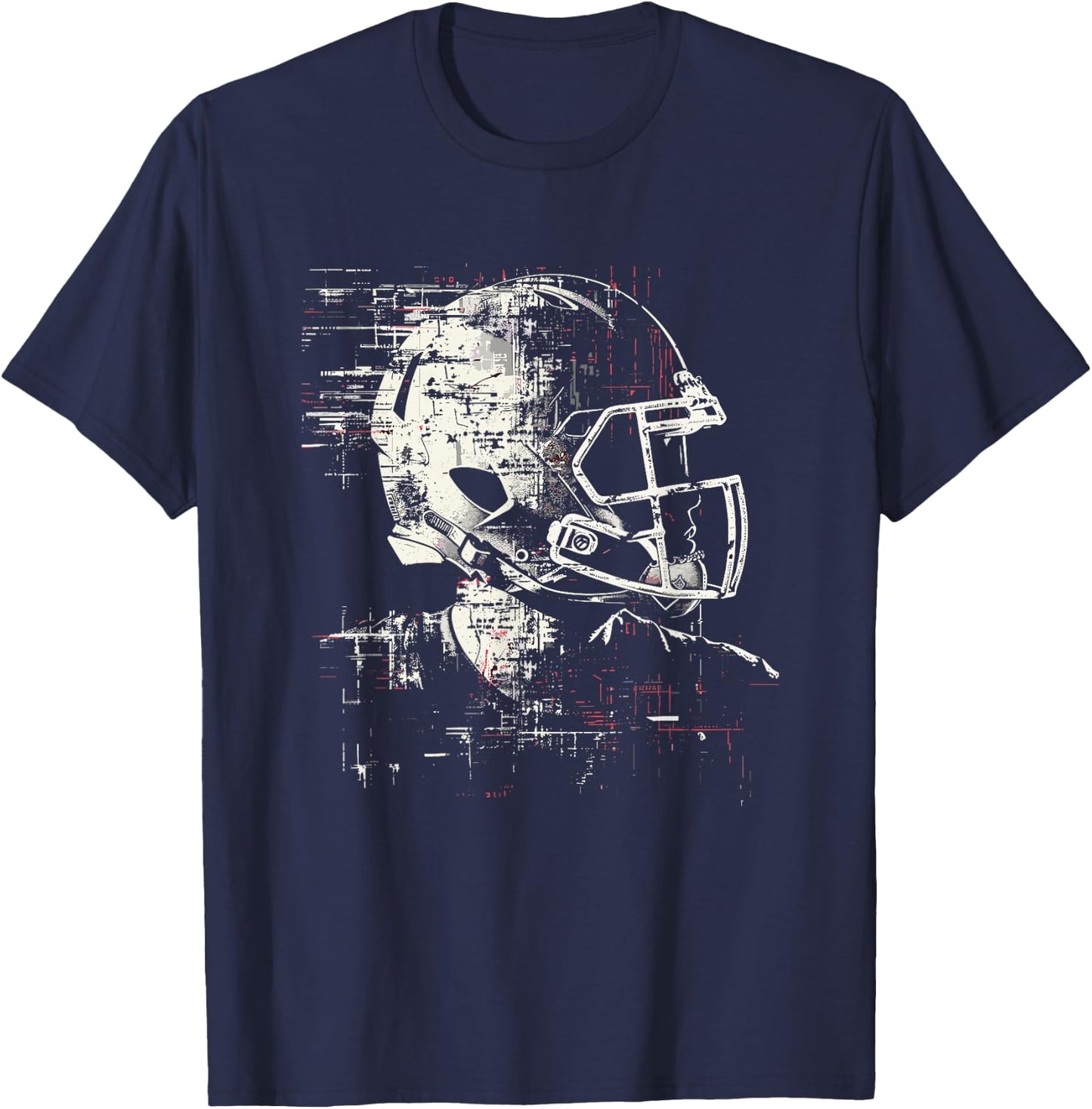 American Football Helmet Linemen , black T-Shirt - T-Shirt | Navy