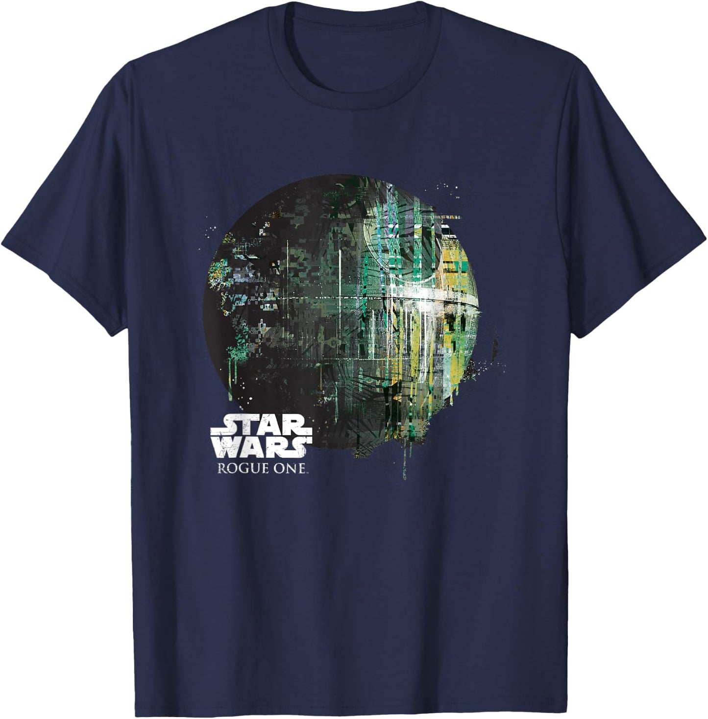 Star Wars Rogue One Epic Death Star Dripping Big Chest Logo T-Shirt - T-Shirt | Navy