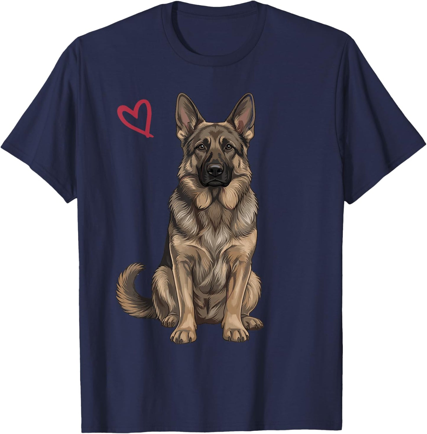 Sable German Shepherd T-Shirt - T-Shirt | Navy