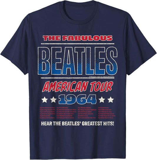 The Beatles - American Tour 1964 Greatest Hits T-Shirt - T-Shirt | Navy