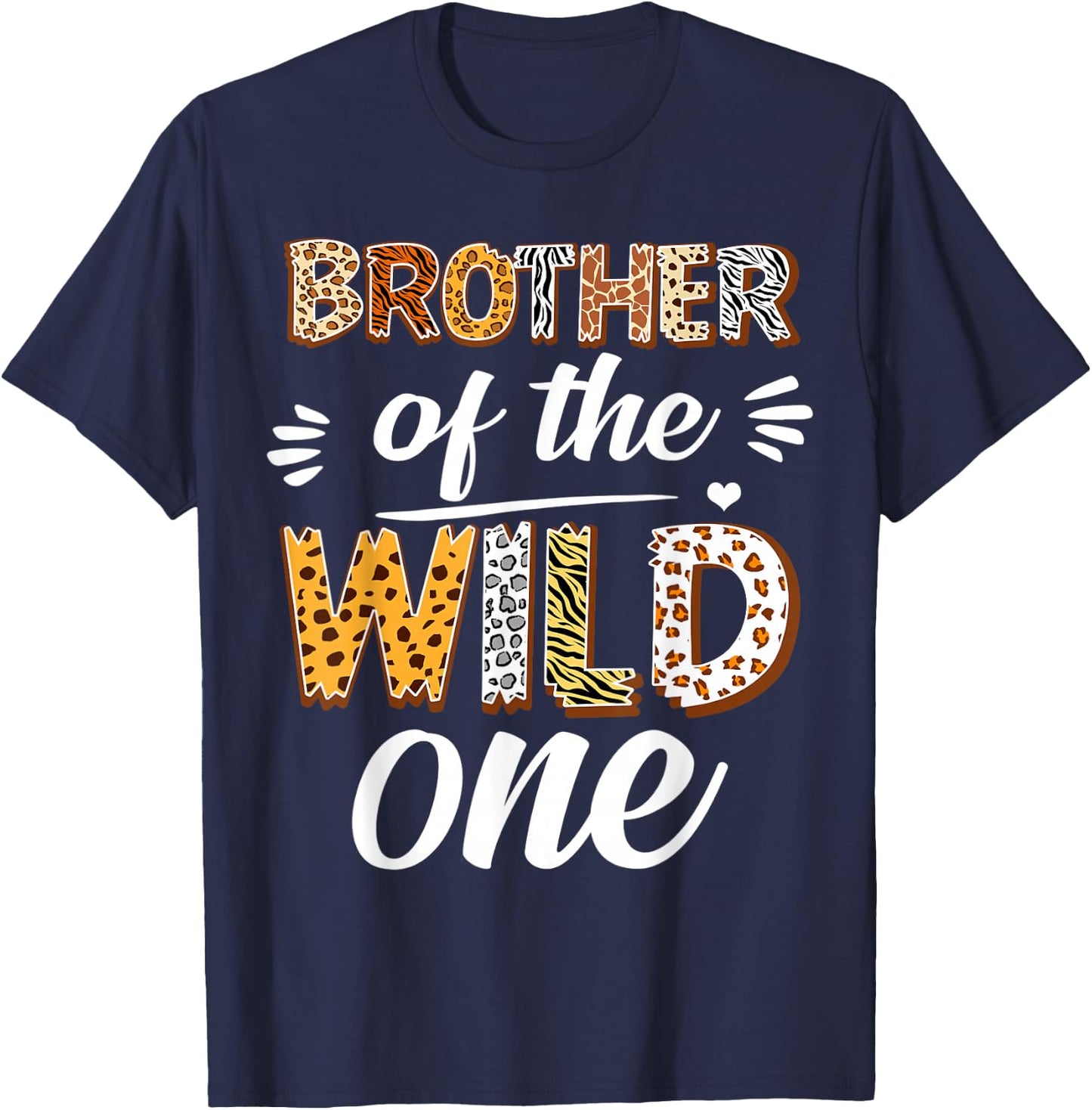 Brother Of The Wild One 1st Birthday Africa Safari Animals T-Shirt - T-Shirt | Navy