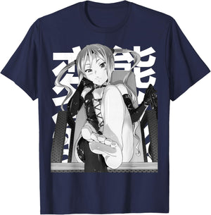 Anime FemDom Lewd Waifu JA2338D04V01 , black T-Shirt - T-Shirt | Navy