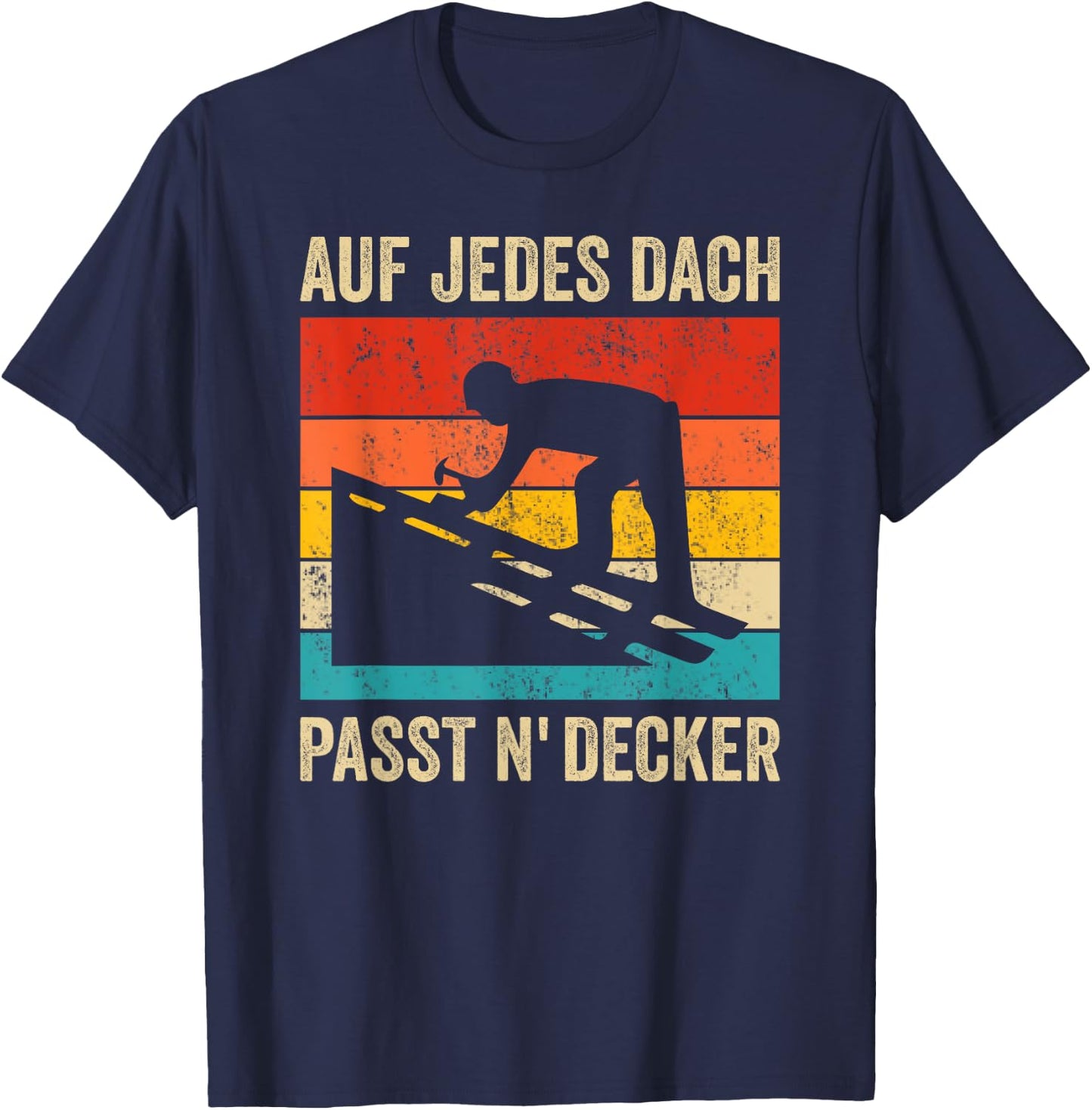 Lustiges Herren Dachdecker Retro Vintage T-Shirt - T-Shirt | Navy