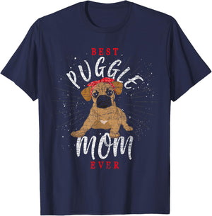 Cute Puggle Mom Mothers Day Dog Parent Dog Lover Puggle T-Shirt - T-Shirt | Navy