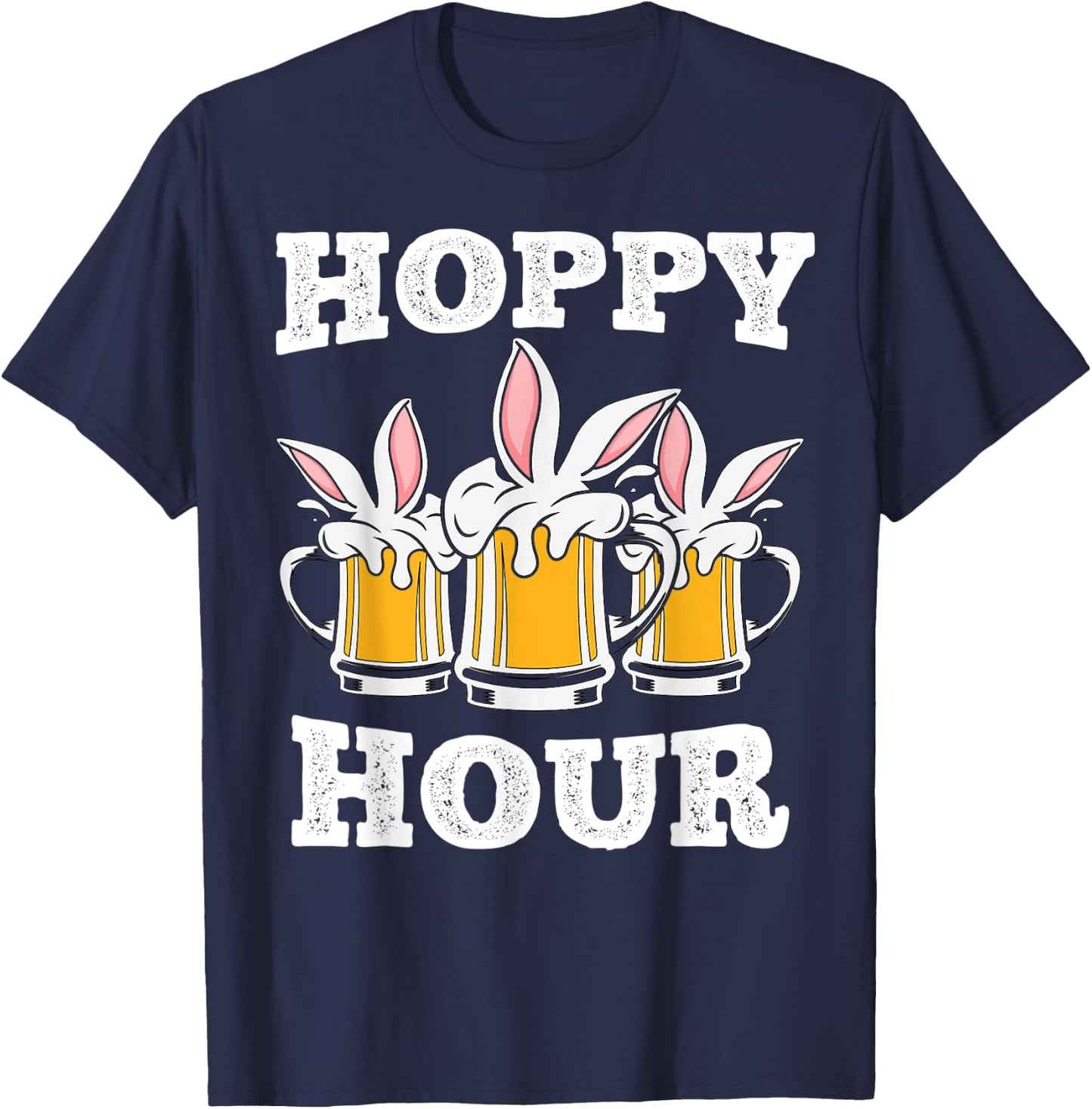 Beer Hoppy Hour Easter Beer Happy Hour Easter Beer T-Shirt - T-Shirt | Navy