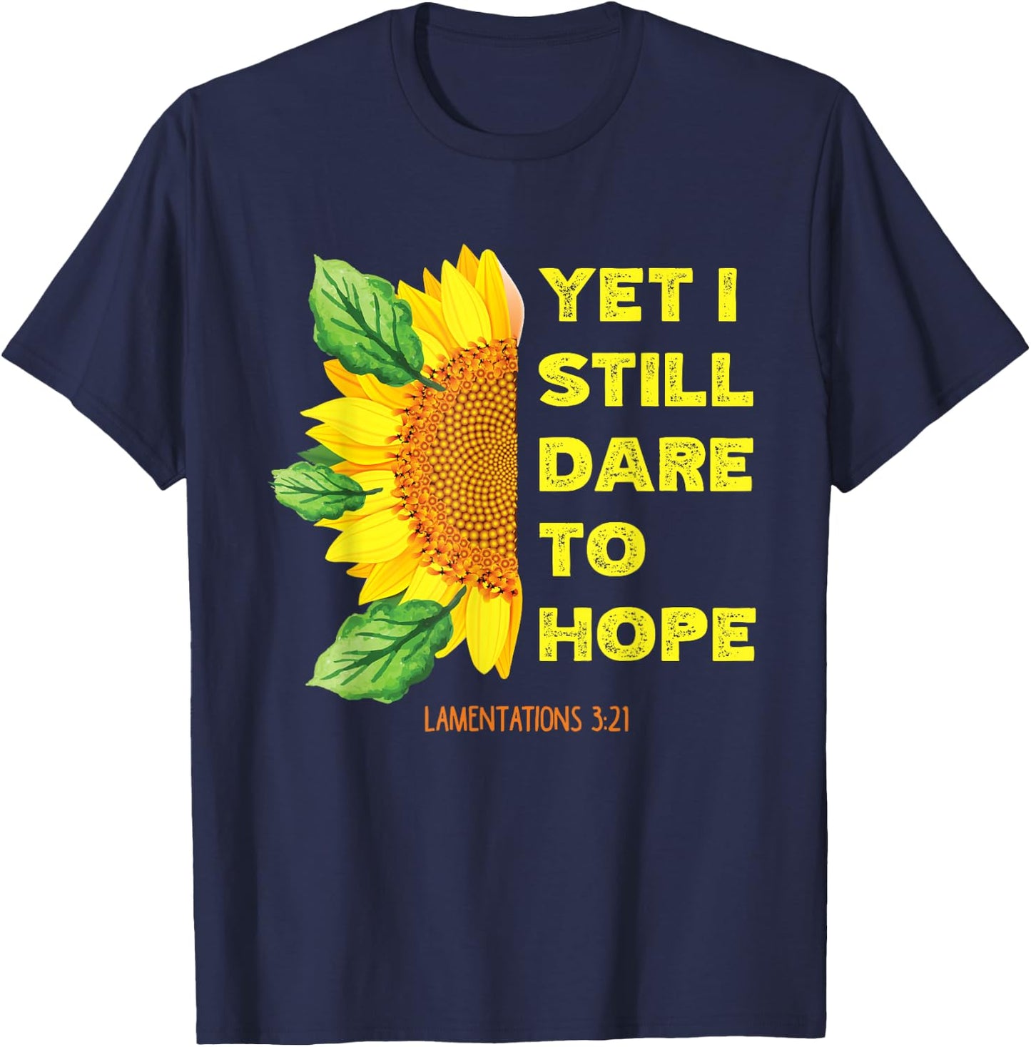 Lamentations 3:21 Christian Bible Verse Religious T-Shirt - T-Shirt | Navy