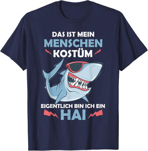 Shark Carnival Fish Costume Helau Fancy Dress Human Costume , black T-Shirt - T-Shirt | Navy