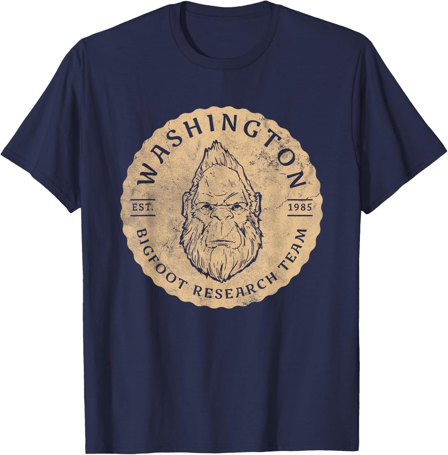 Bigfoot Research Team for Washington Sasquatch Believers T-Shirt - T-Shirt | Navy