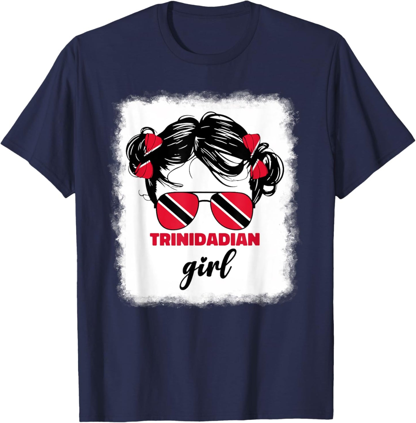 Trinidadian Girl Kids Trini Trinidad and Tobago Flag Girls T-Shirt - T-Shirt | Navy