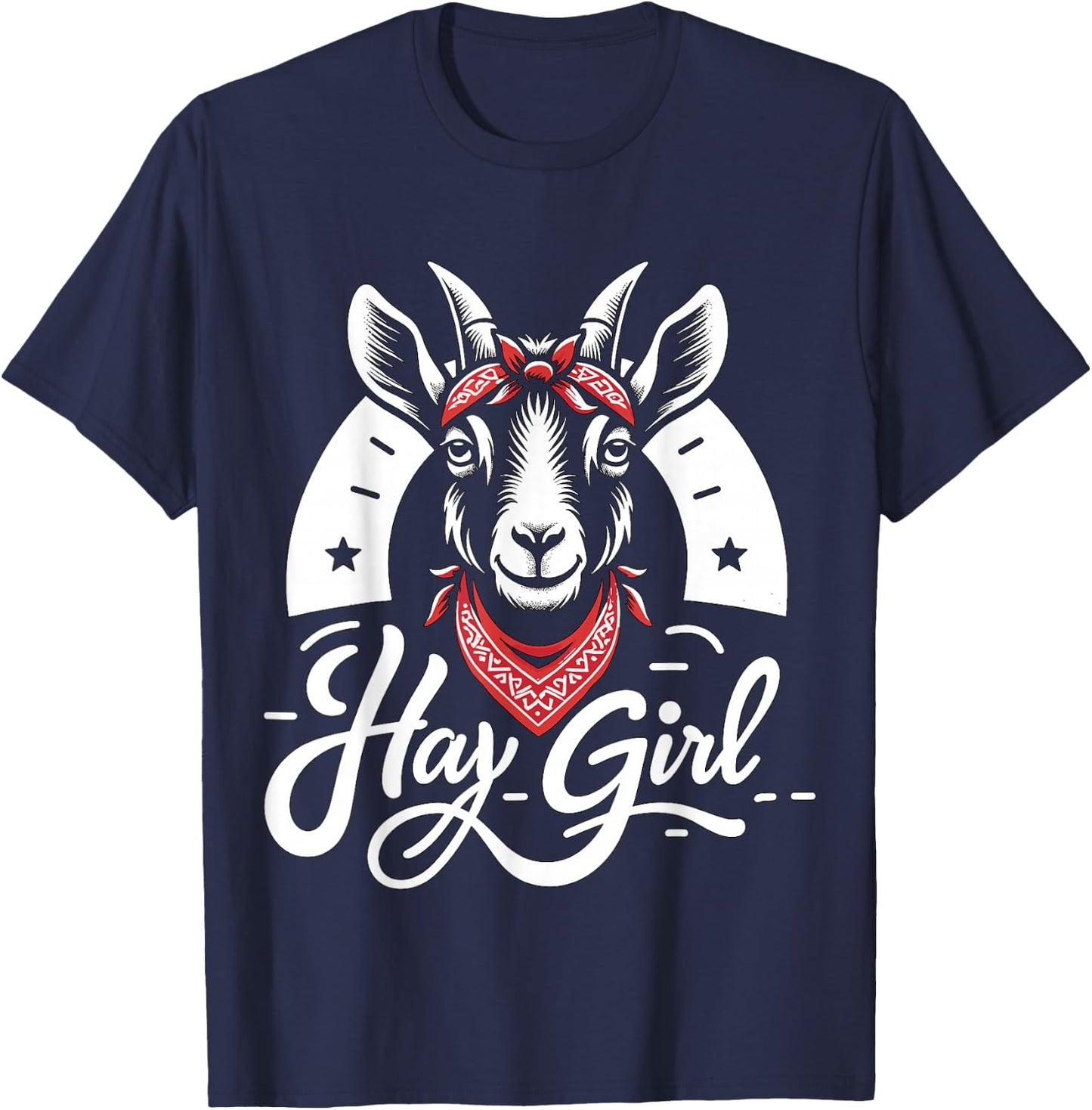 Hay Girl Goat Farm Girl Rancher T-Shirt - T-Shirt | Navy