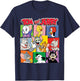 Tom and Jerry Character Squares T-Shirt - T-Shirt | Navy