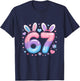 67 Six Seven Girls Youth Purple Pink Bunny 67 T-Shirt - T-Shirt | Navy