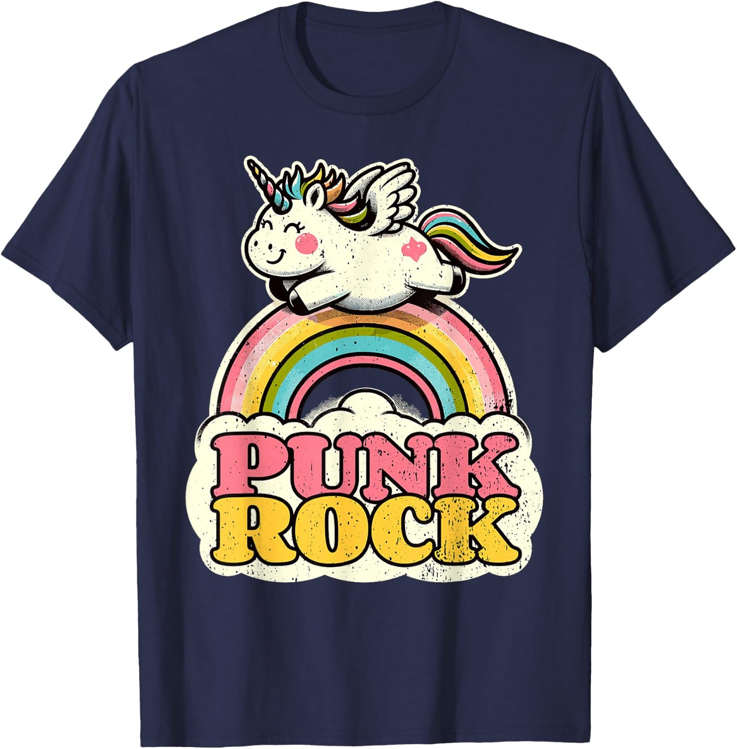 Punk Rock Unicorn I Punk Rock T-Shirt - T-Shirt | Navy