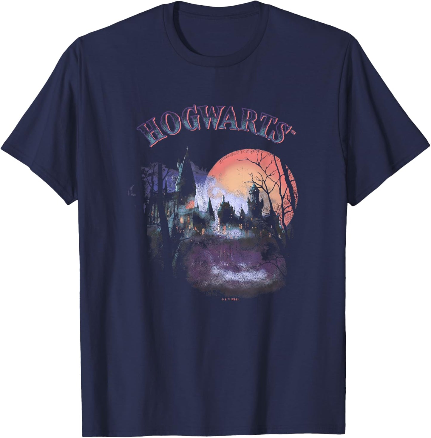 Harry Potter Halloween Themed Hogwarts Vintage Portrait T-Shirt - T-Shirt | Navy