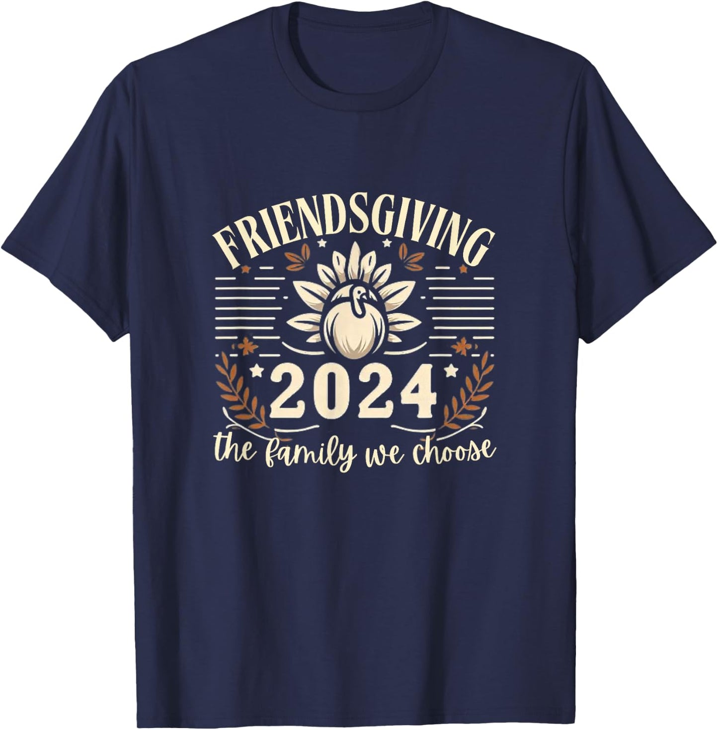 Friendsgiving Shirt Women Turkey Men Friendsgiving 2024 T-Shirt - T-Shirt | Navy