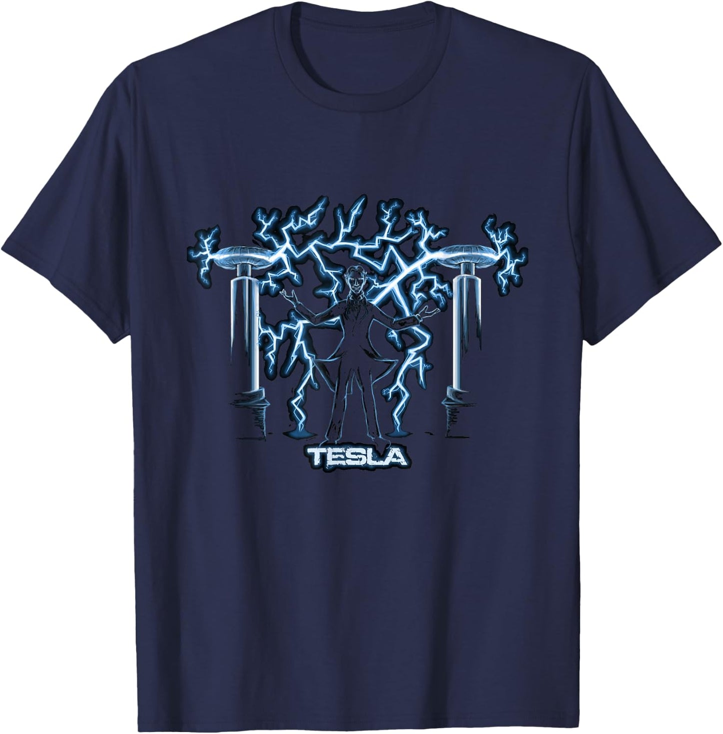 Nikola Tesla, Verrückter Wissenschaftler | Science Engineering T-Shirt - T-Shirt | Navy