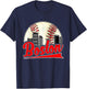 Boston Cityscape Vintage Baseball Lover Women Men T-Shirt - T-Shirt | Navy