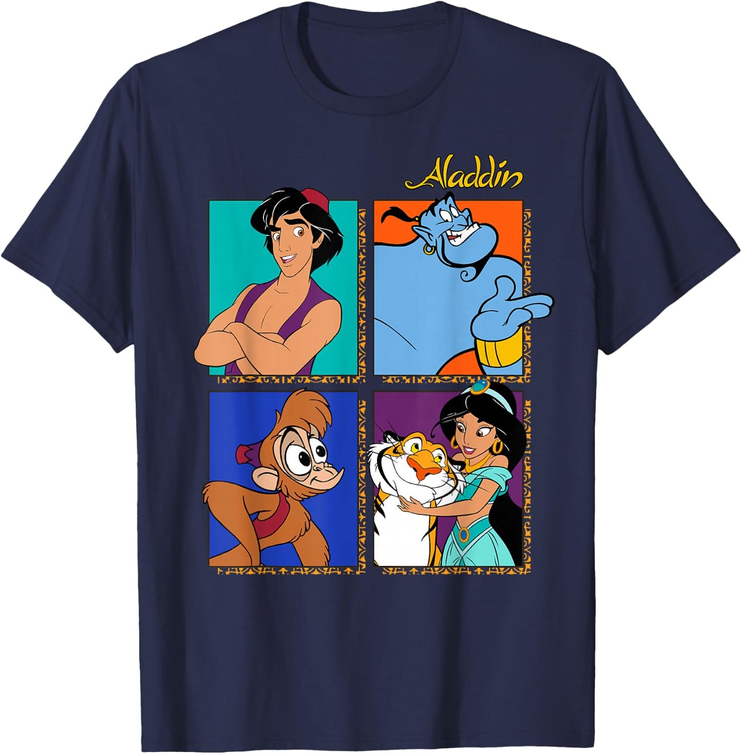 Disney Aladdin Group Shot Box Up T-Shirt - T-Shirt | Navy