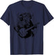 Buffalo Retro Bison Animal Playing Banjo Music Graphic T-Shirt - T-Shirt | Navy
