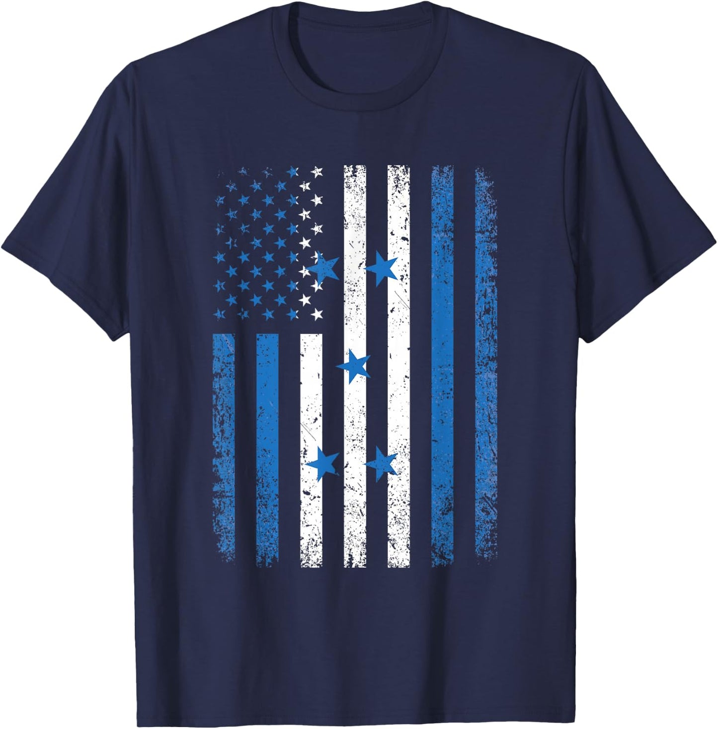 Honduras USA Flag 4th of July Patriot American Honduran Flag T-Shirt - T-Shirt | Navy