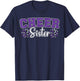 Cheer Sister My Favorite Cheerleader Calls Me Sisters Purple T-Shirt - T-Shirt | Navy