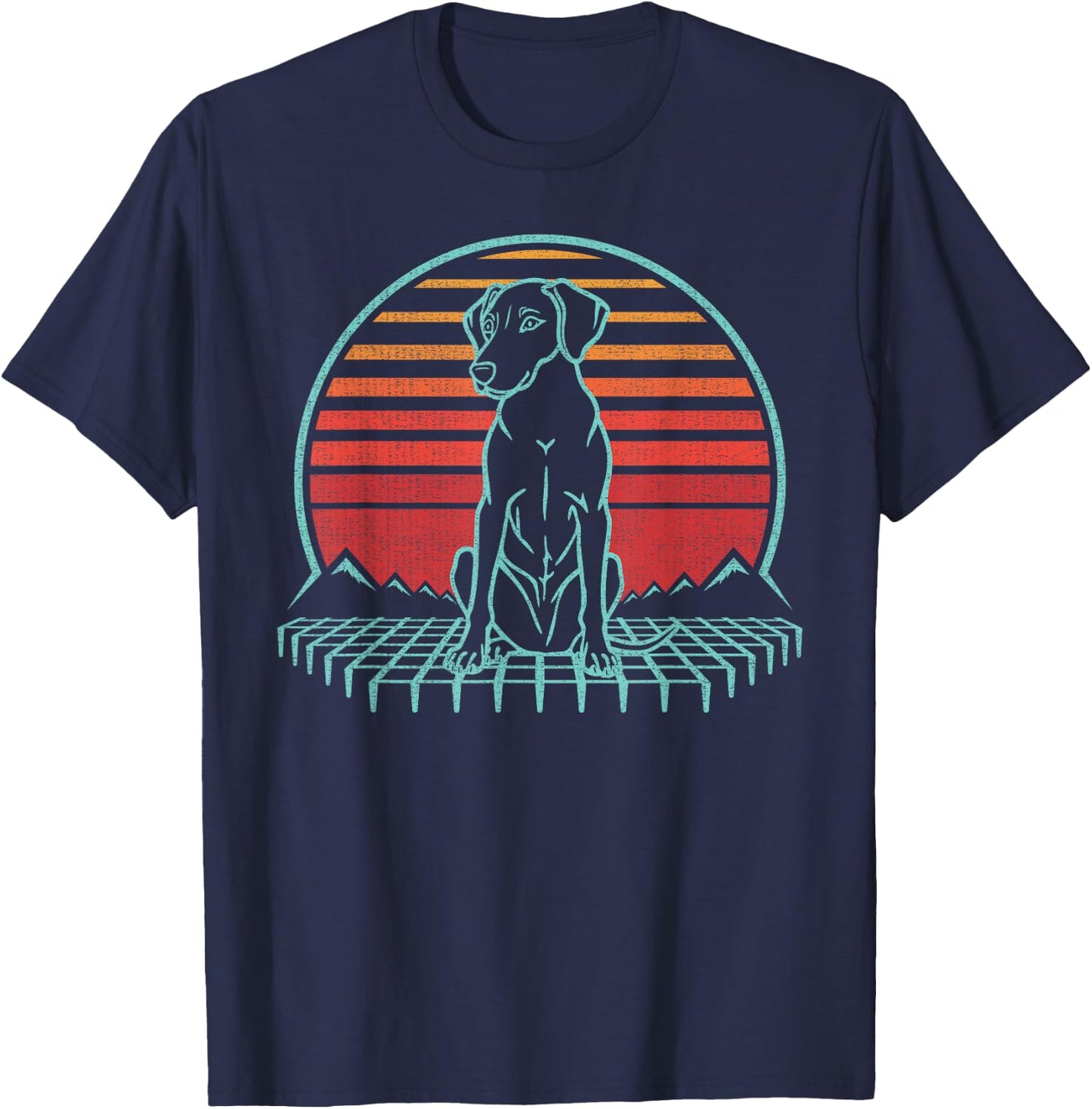 Vizsla Lover Dog Owner Retro Vintage 80s T-Shirt - T-Shirt | Navy