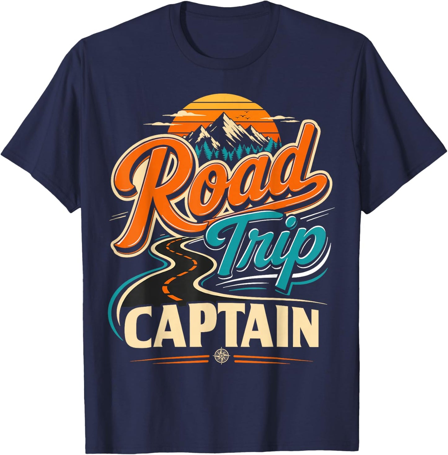 Retro Road Trip Captain Adventure T-Shirt - T-Shirt | Navy