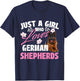 Just A Girl Who Loves German Shepherds - Canine Dog Lover T-Shirt - T-Shirt | Navy