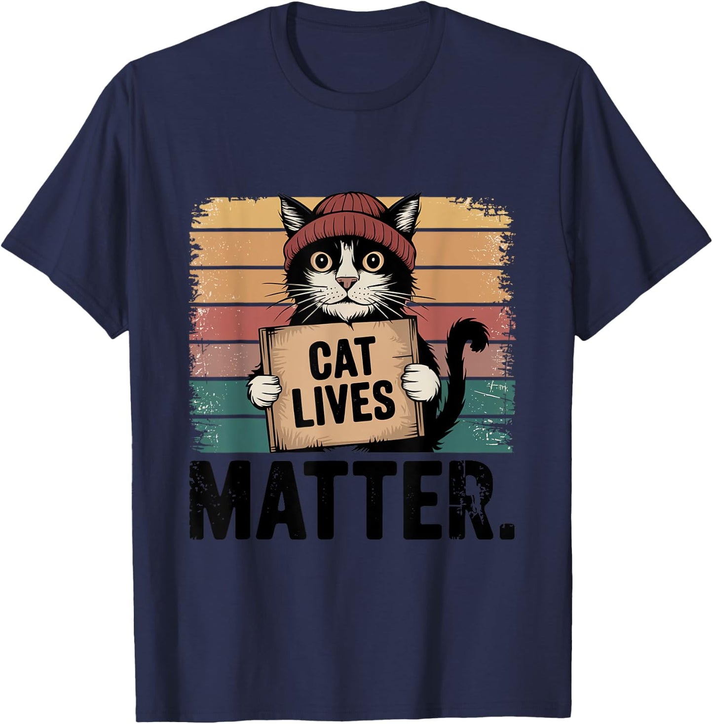 Donald Trump 2024 Cats Lives Matter Please Don't Eat My Cat Men Women T-Shirt - T-Shirt | Navy