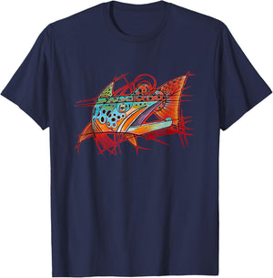 Cubist Brown Trout Fishing Derek DeYoung T-Shirt - T-Shirt | Navy